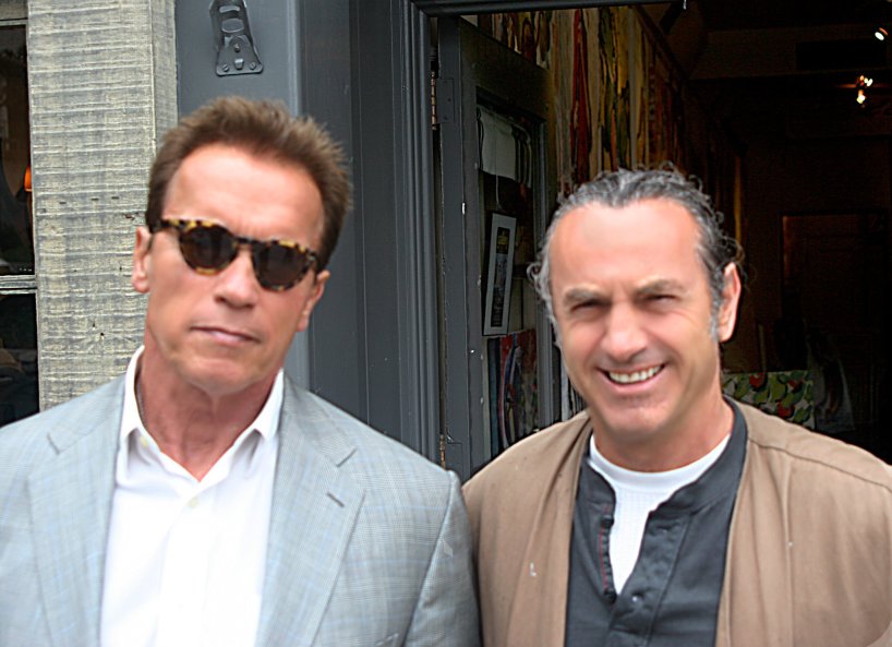 Governor Arnold Schwarzenegger and Blagojce visit in his Gallery in Carmel California