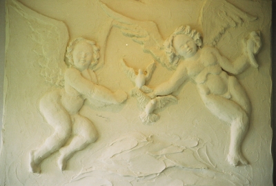 Angels of Peace, Private Collection, Plaster of Paris, 36 x 50