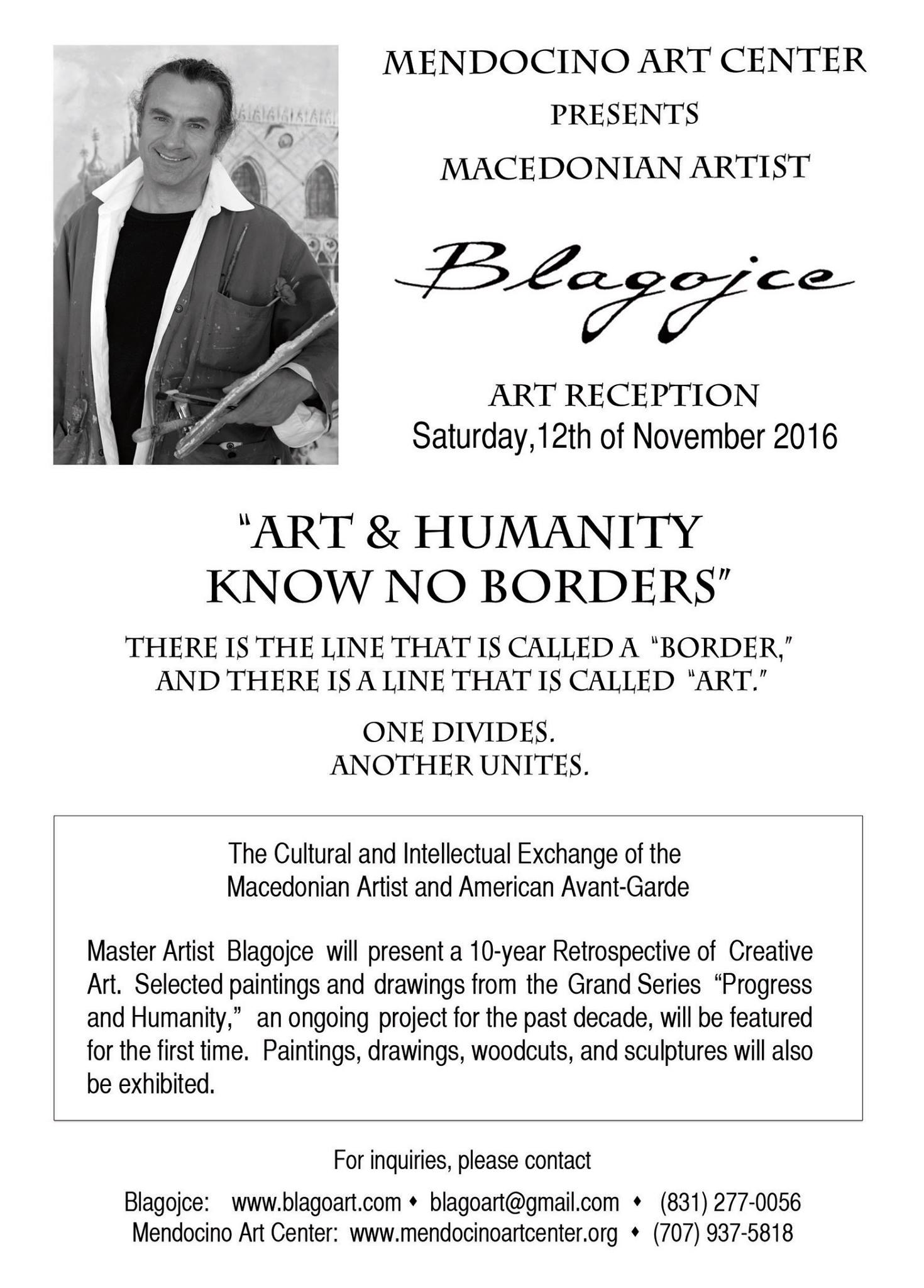 Mendocino Art Center, Reception, Saturday 12 November, 2016
